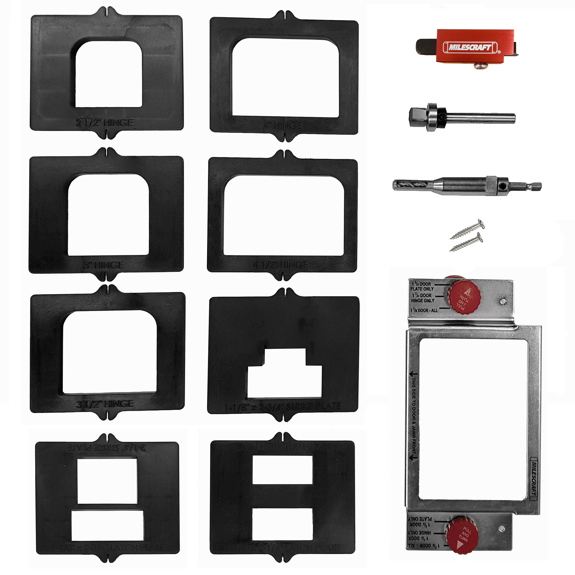 Milescraft Hinge Mate 350 Hinge Installation Kit — Cuts Mortises for Hinges, Latches, Strike Plates, Includes Hardware, Model# 12200713